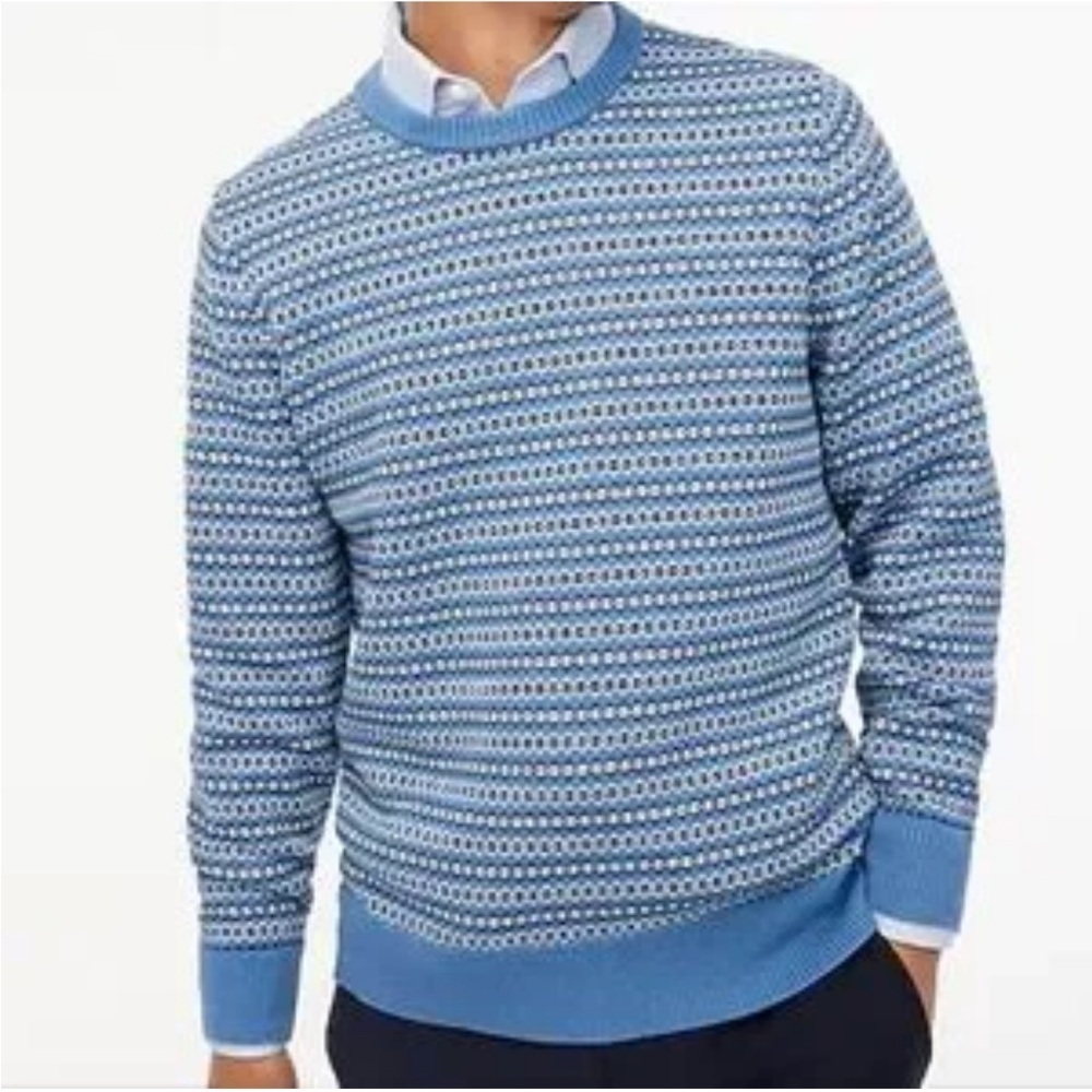 J Crew Factory Men’s Cotton Fair Isle Holiday Sweater